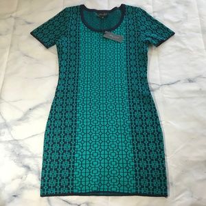 Romeo + Juliet Couture Teal Geometric SweaterDress